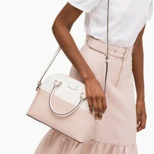 Kate Spade Carli Grove two tone cream/tan crossbody handbag matching wallet